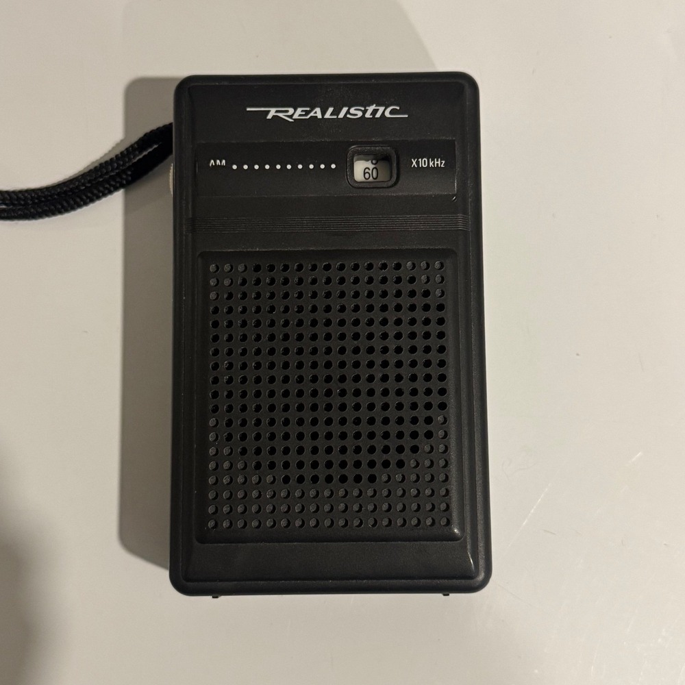 Realistic 12-201A Vintage AM Pocket Radio Portable Black Tandy Corporation Works